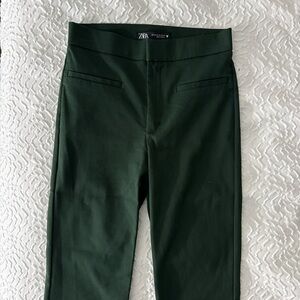 Zara Forest Green Slim Fit Pants